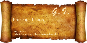 Gariup Ilona névjegykártya